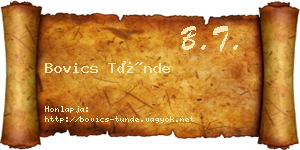 Bovics Tünde névjegykártya
